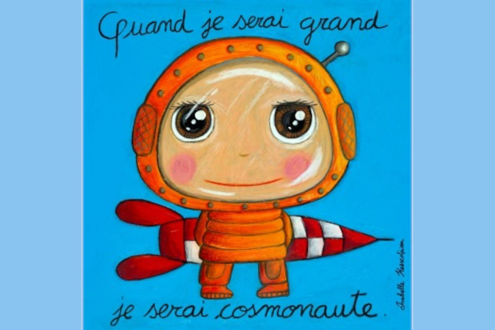 Illustration d'Isabelle Kessedjian Quand je serai grand je serai cosmonaute